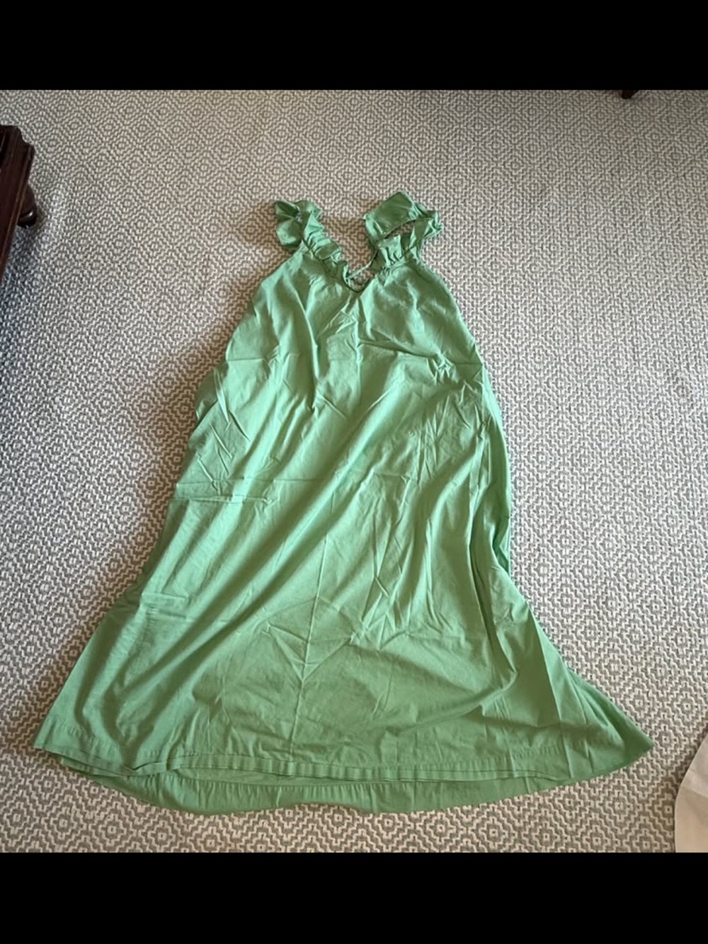 Lake Pajamas Green Ruffled V-Neck Sleep Dress